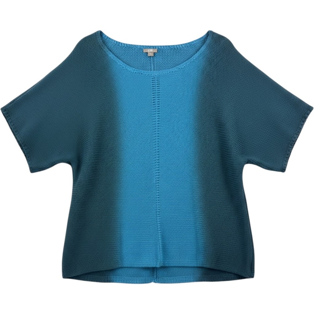 J.Jill Ombre‎ Knit Sweater sz XL Teal Boxy Pullover preppy boho artsy lagen